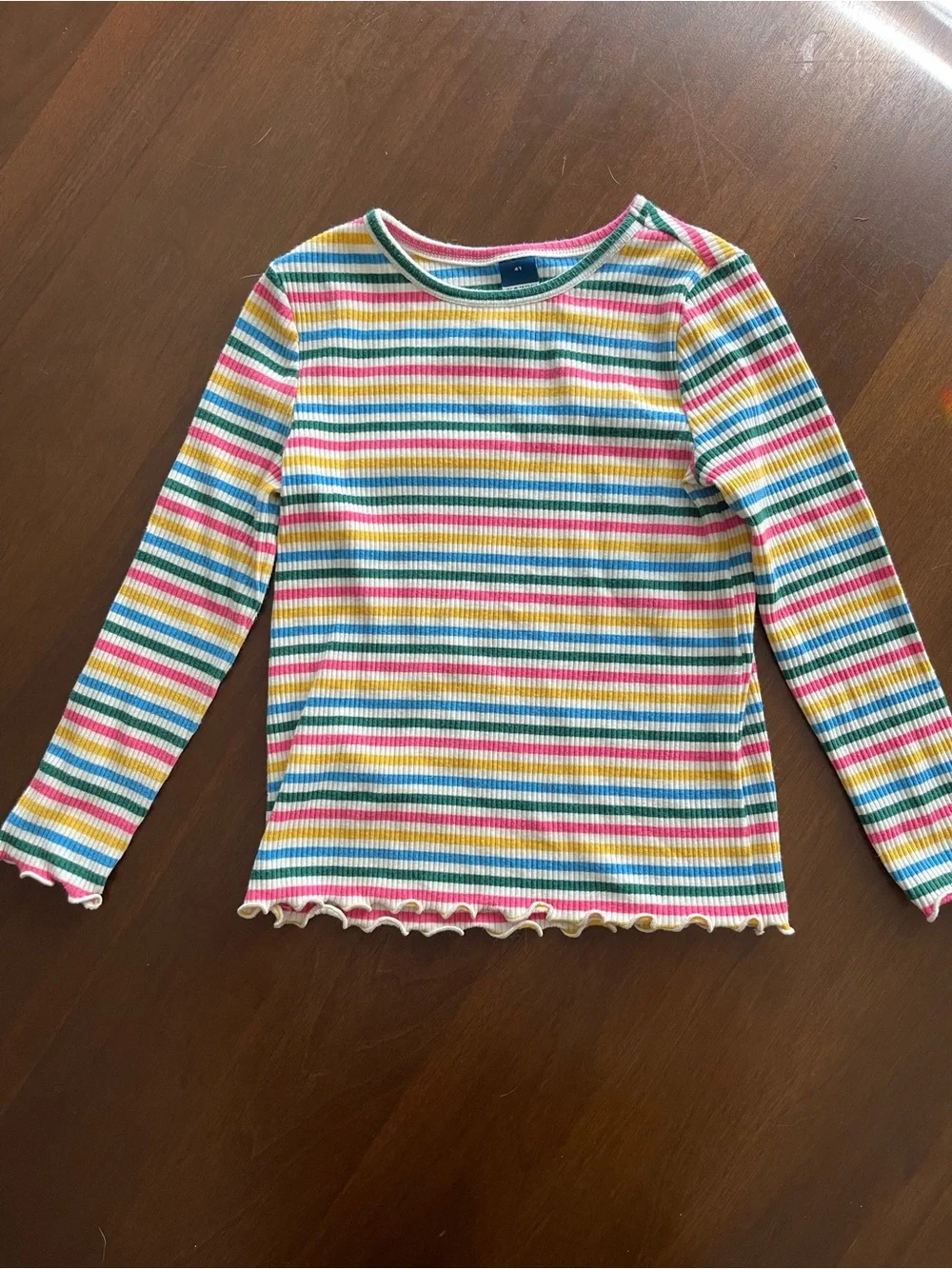 Old Navy Multicolor Striped Ribbed Long-Sleeve Tee